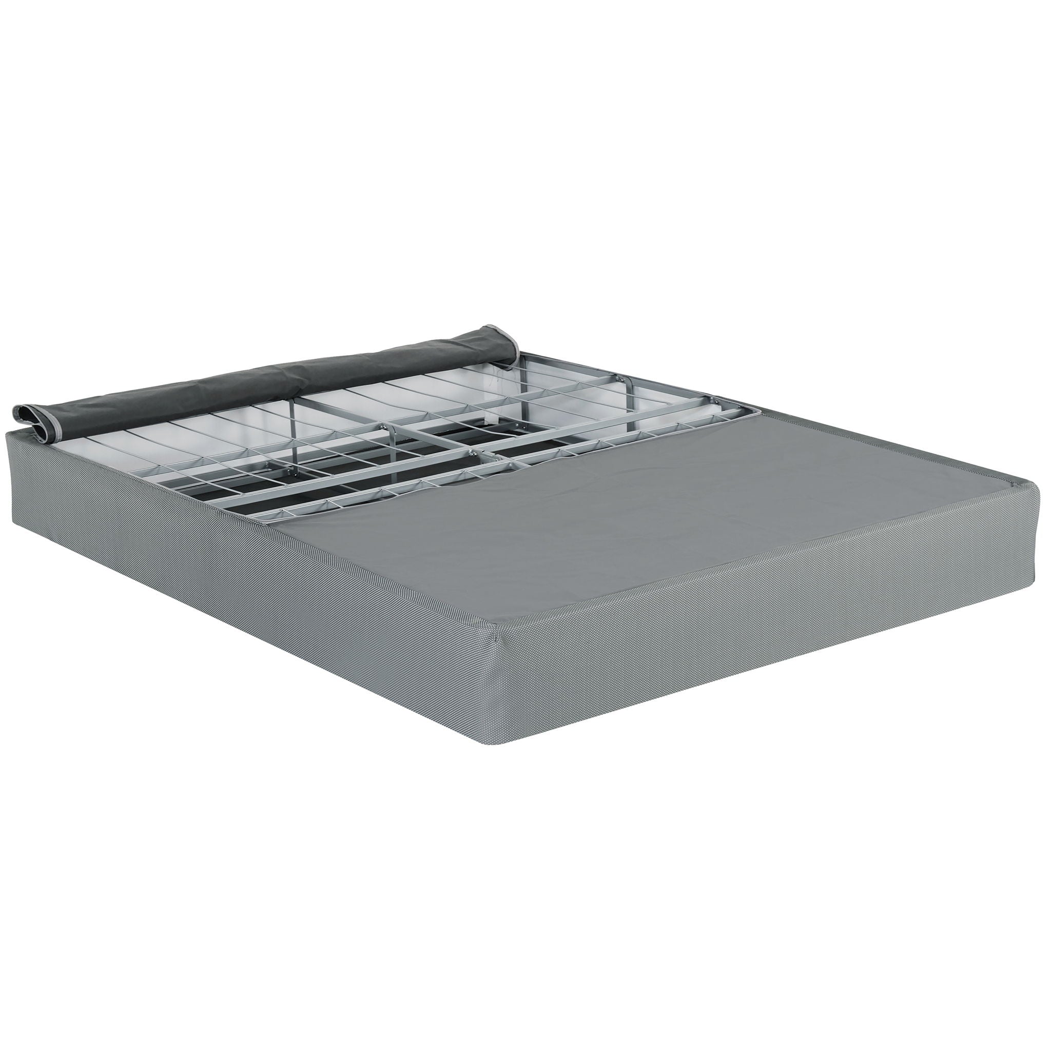 Foldable 9" Twin Size Metal Mattress Box Spring - Gray