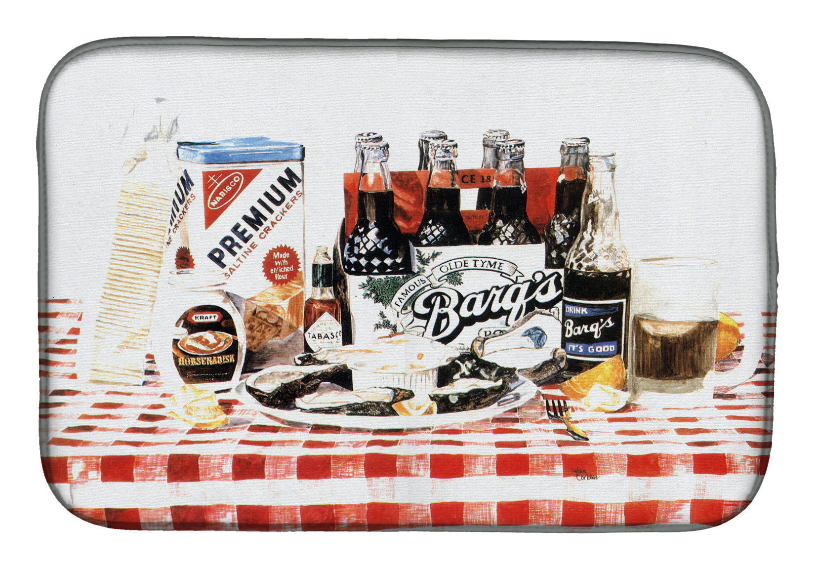 Barq's oysters Dish Drying Mat – Absorbent, Artistic Kitchen Essentials 1004DDM