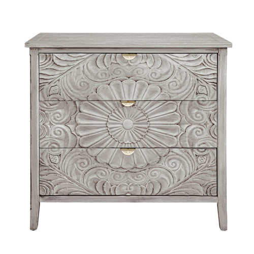 3 Drawer Cabinet, American Furniture, Suitable For Bedroom, Living Room - Light Gray