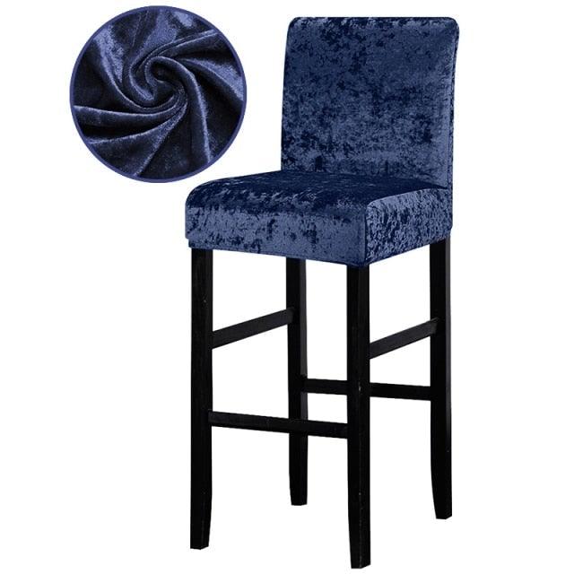 13 Solid Colors Shiny Velvet Fabric Small Size Chair Cover Seat Covers For Bar Stool Chairs Slipcover Home Hotel Decoration Velvet Stretch Dining Room Chair Covers Soft Removable Dining Chair Slipcovers
