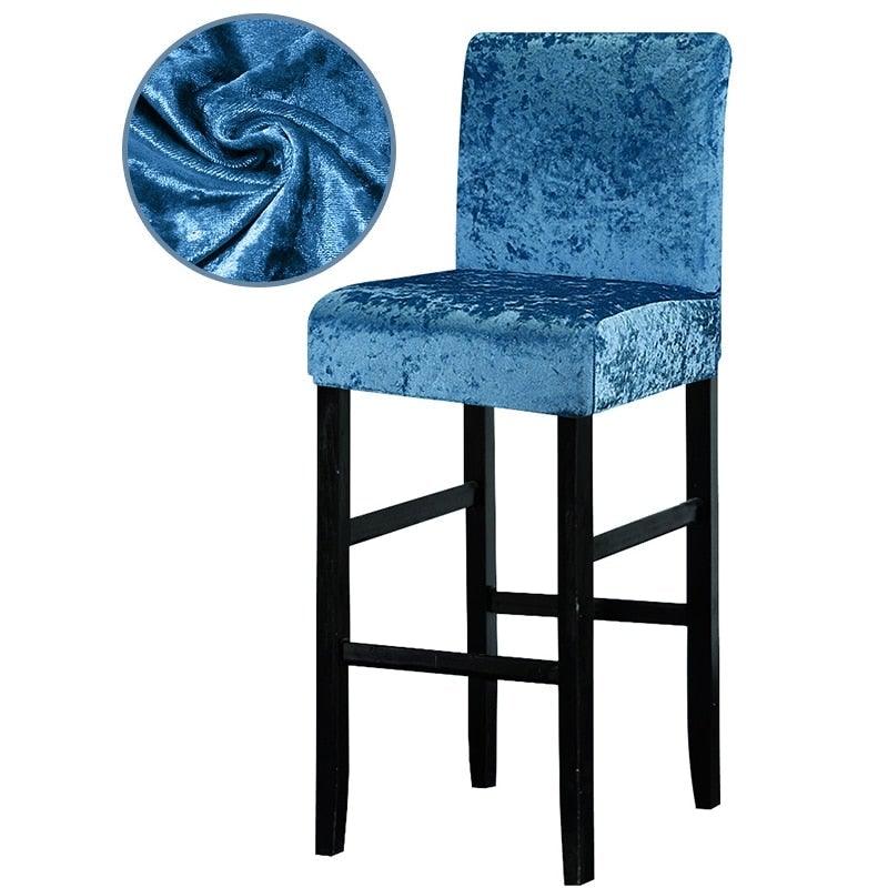 13 Solid Colors Shiny Velvet Fabric Small Size Chair Cover Seat Covers For Bar Stool Chairs Slipcover Home Hotel Decoration Velvet Stretch Dining Room Chair Covers Soft Removable Dining Chair Slipcovers