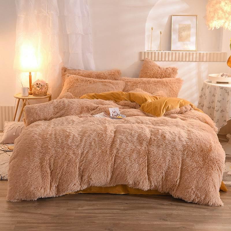 Thick Fleece Duvet Cover Warm Bedding Set