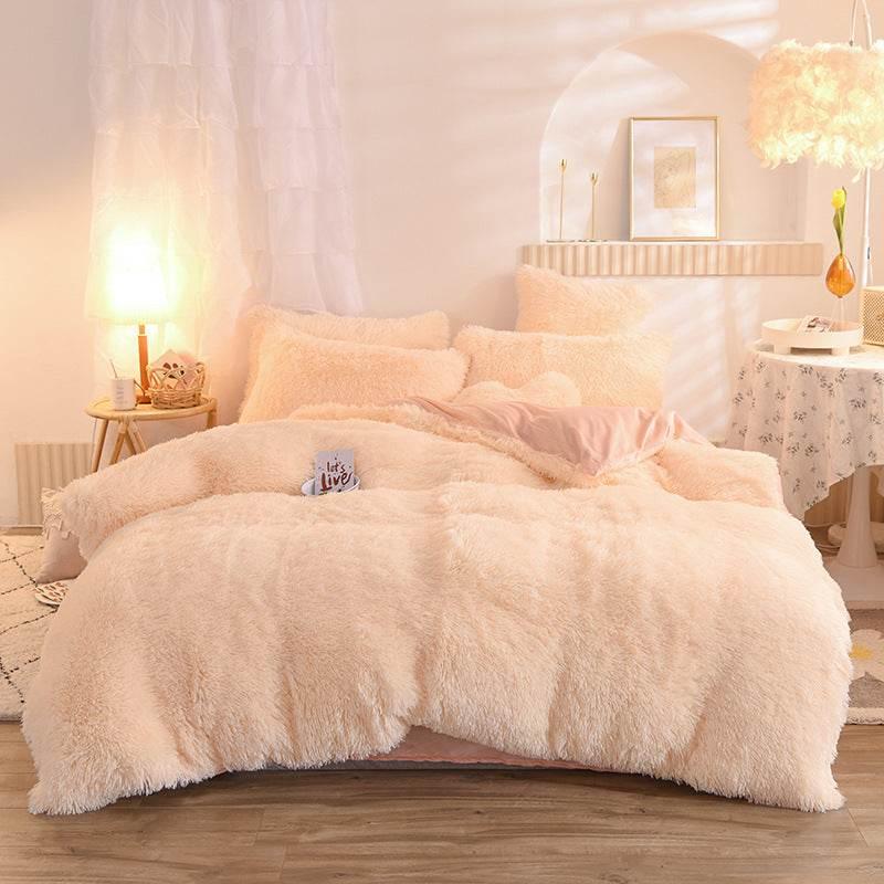 Thick Fleece Duvet Cover Warm Bedding Set