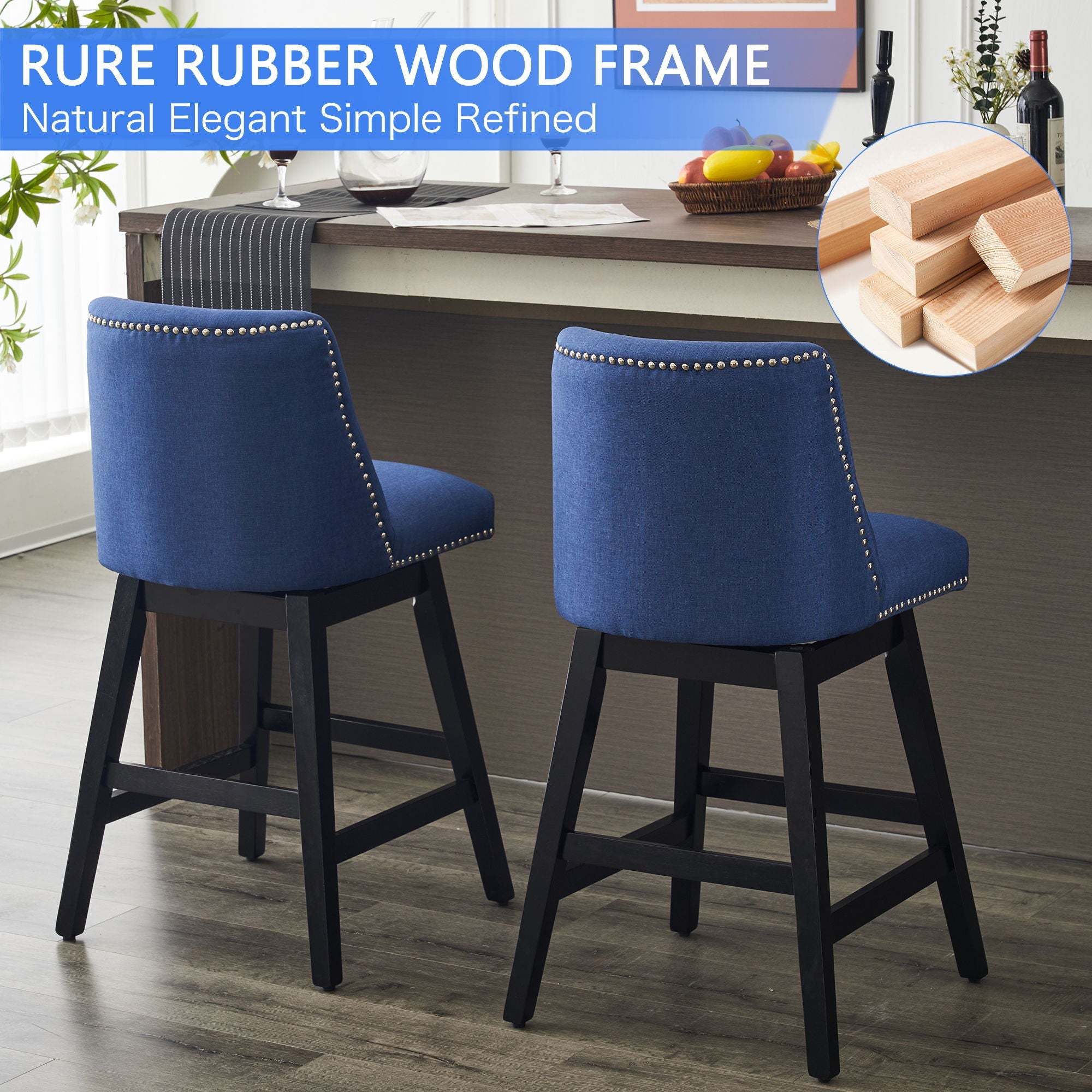 Upholstered Swivel Bar Stool