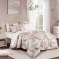 Closeout - 7 Piece Abstract Print Comforter Set with Bed Sheet Set, 22896
