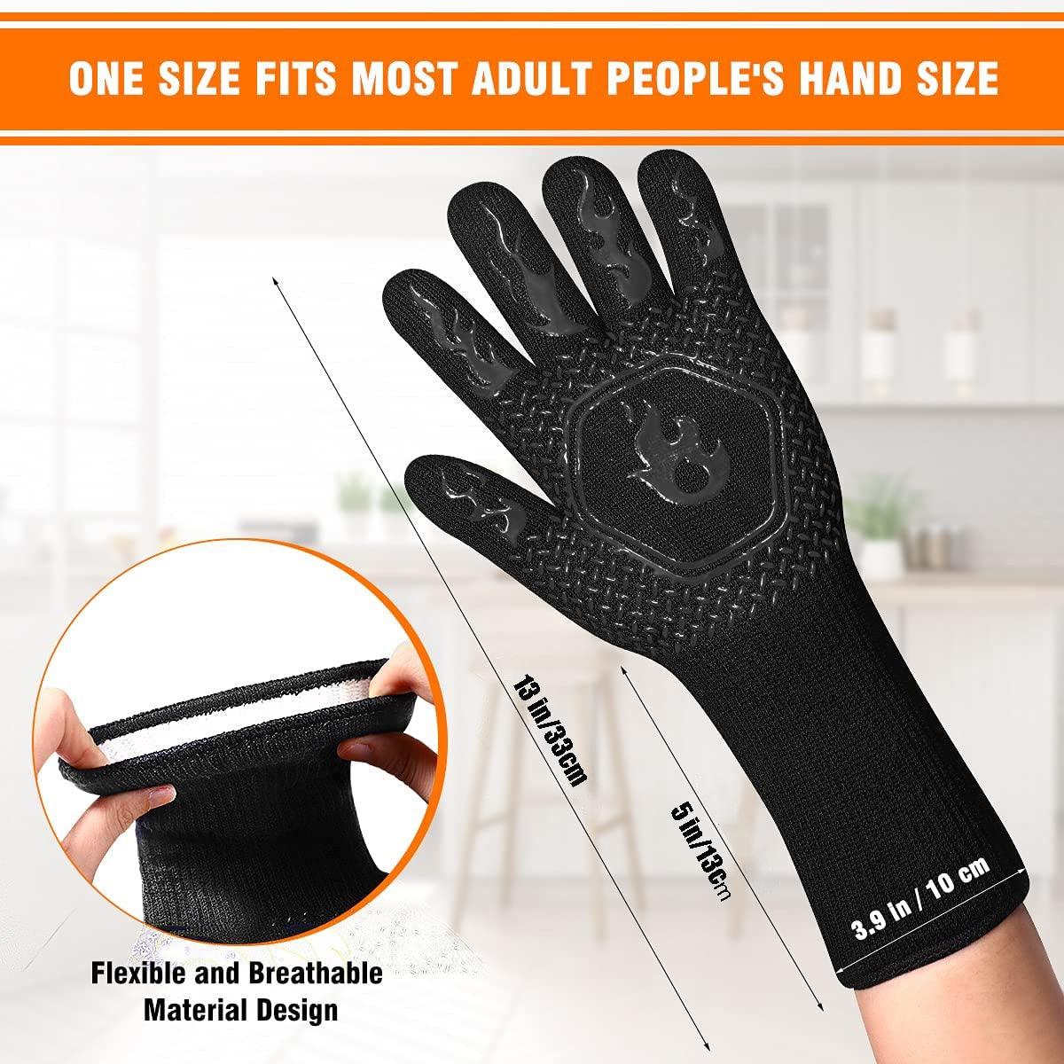 1PC 1472 Degrees Extreme Heat Resistant Grilling Glovees