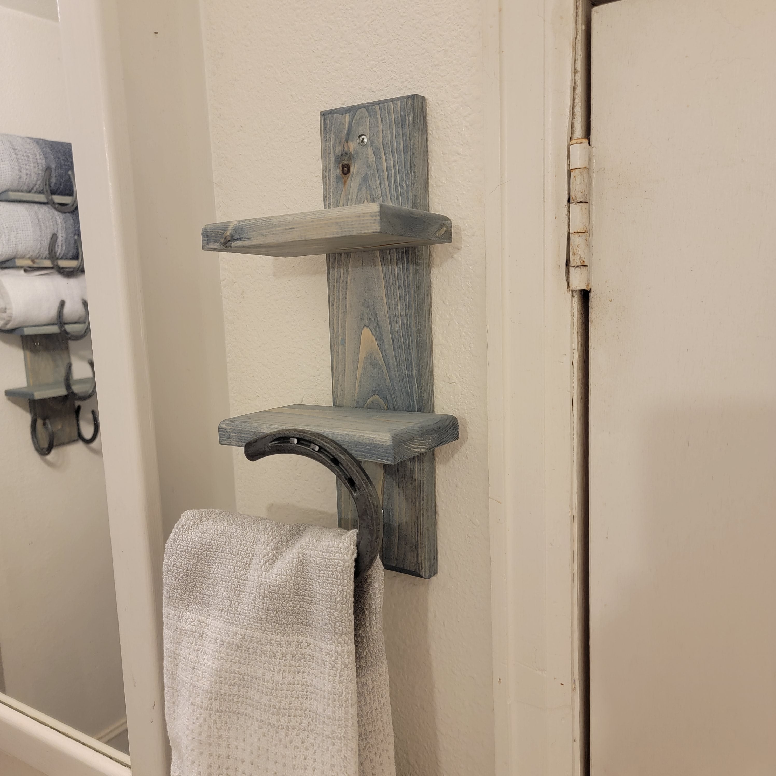 The Wrangler Hand Towel Rack: Single Horseshoe Series