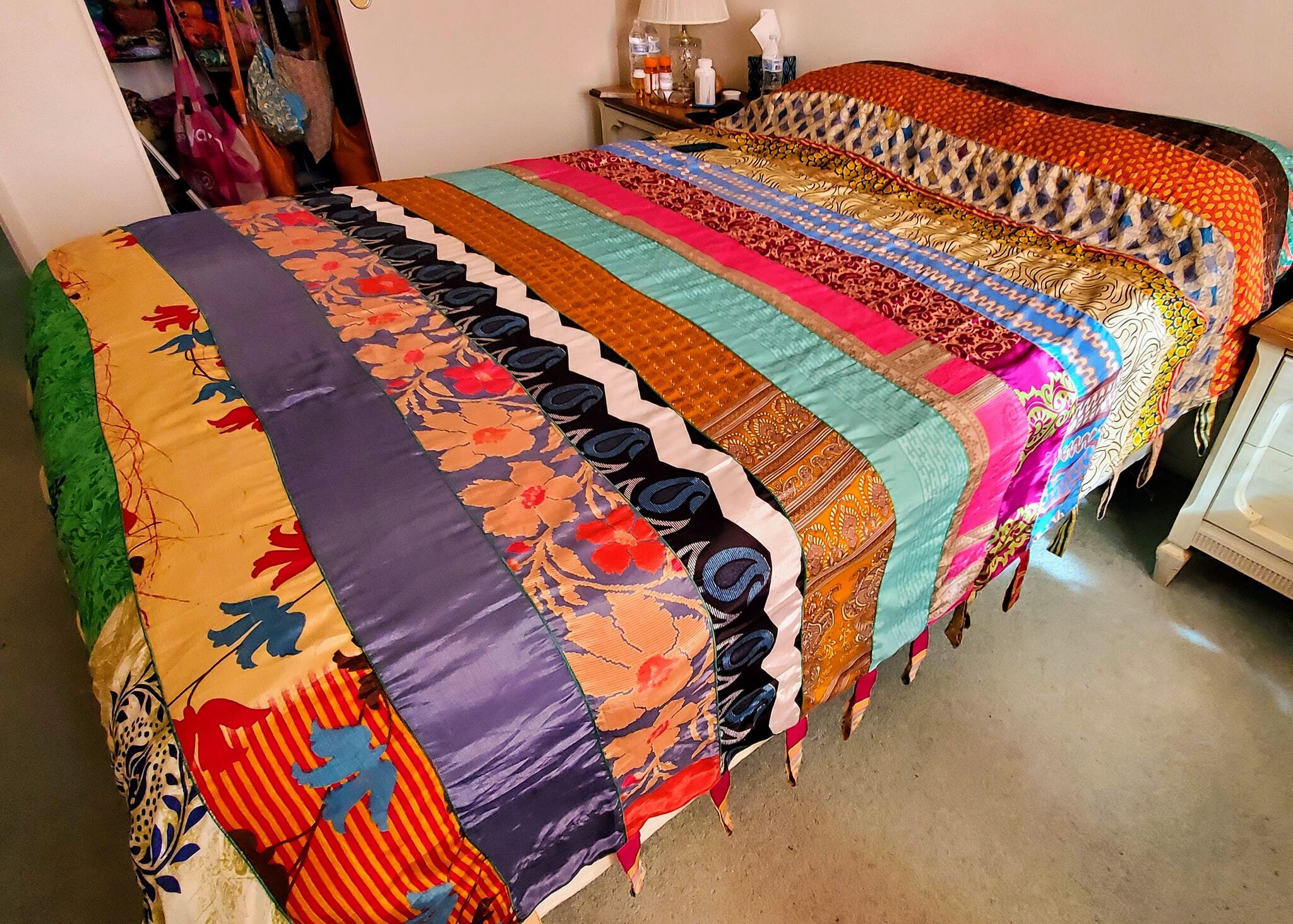 Rainbow Oasis Drapes – Upcycled Boho Curtains