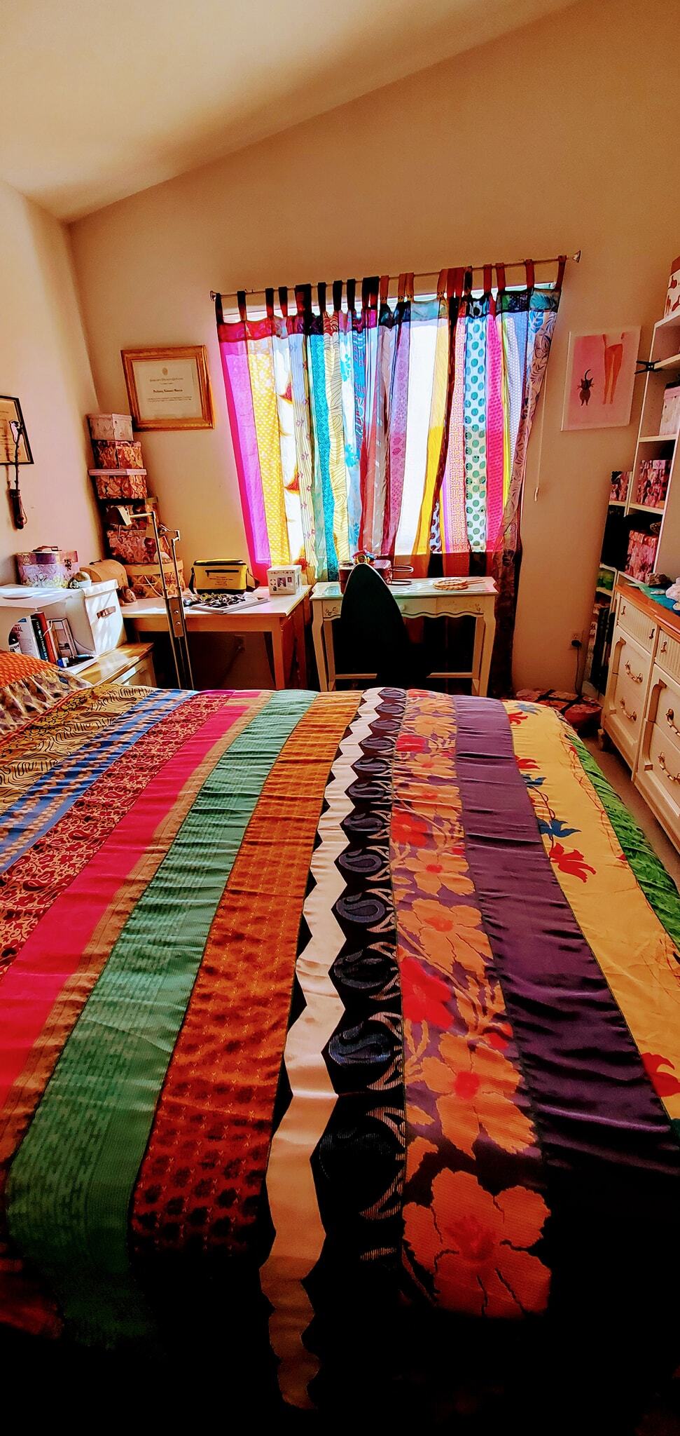 Rainbow Oasis Drapes – Upcycled Boho Curtains
