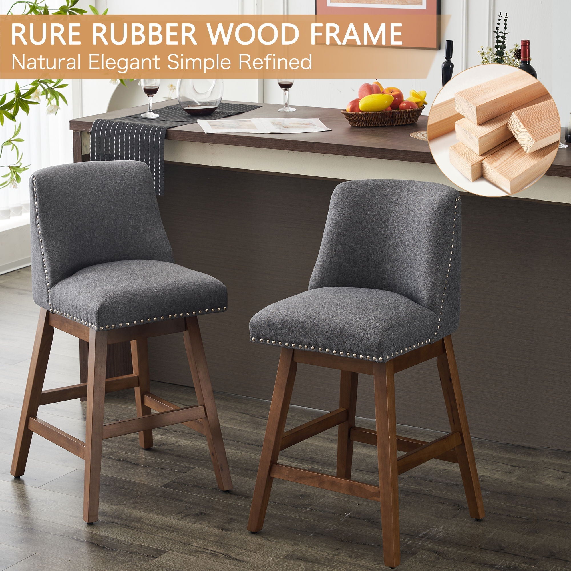 Upholstered Swivel Bar Stool
