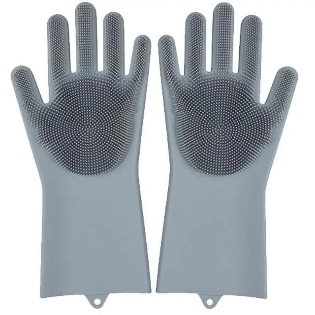 2PCS Cleaning Sponge Gloves  Silicone Cleaning Magic Gloves Dish Washing Gloves For Kitchen Household Plate Washing  Reusable Cleaning Gloves For Housework
