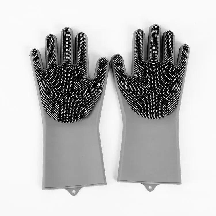 2PCS Cleaning Sponge Gloves  Silicone Cleaning Magic Gloves Dish Washing Gloves For Kitchen Household Plate Washing  Reusable Cleaning Gloves For Housework