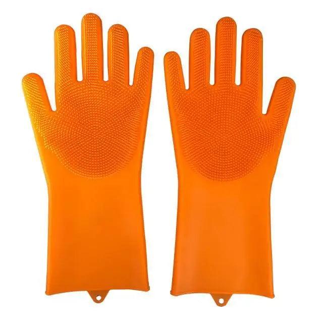 2PCS Cleaning Sponge Gloves  Silicone Cleaning Magic Gloves Dish Washing Gloves For Kitchen Household Plate Washing  Reusable Cleaning Gloves For Housework