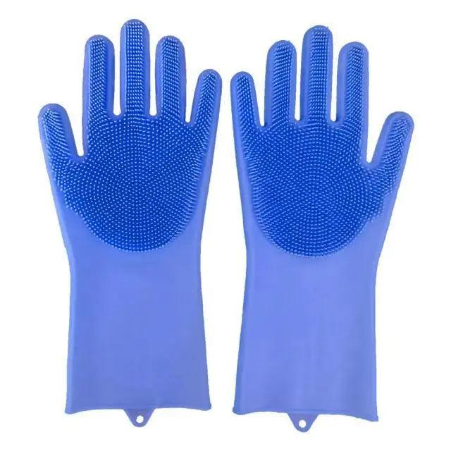 2PCS Cleaning Sponge Gloves  Silicone Cleaning Magic Gloves Dish Washing Gloves For Kitchen Household Plate Washing  Reusable Cleaning Gloves For Housework
