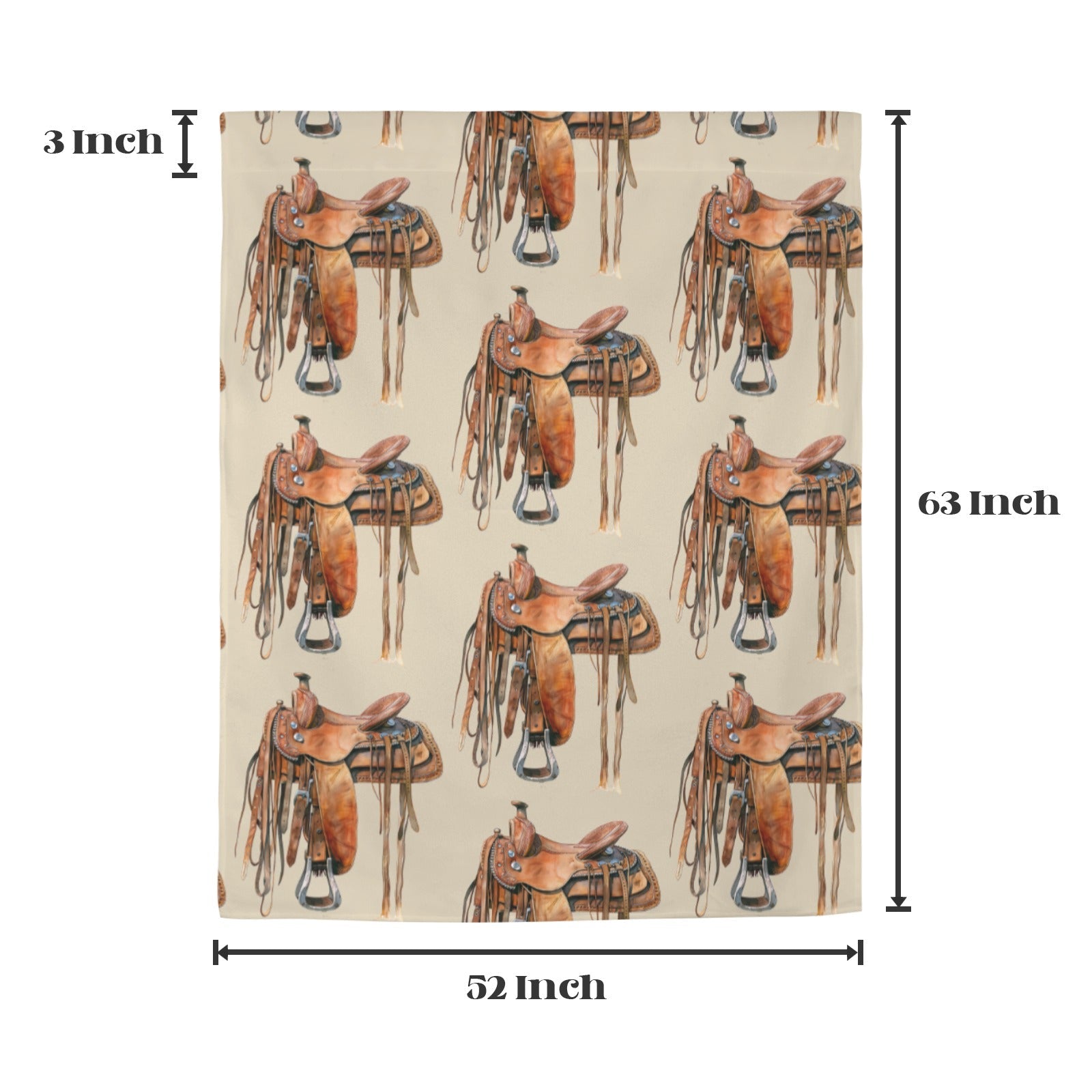 Saddle Print Window Curtain Drapes 52"x63" Made in America