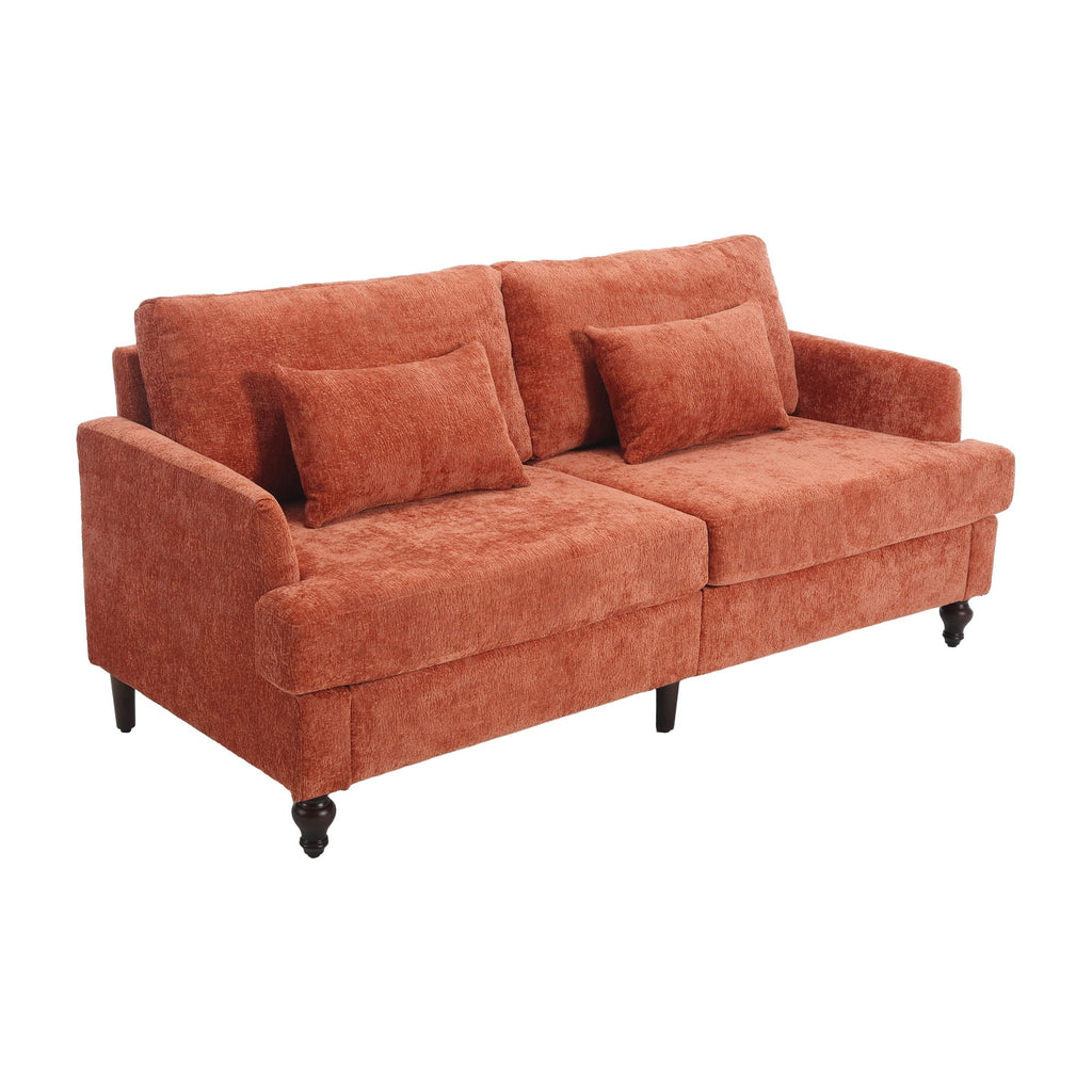 Mid Century Modern Fabric Loveseat Sofa, 2 Seat Upholstered Couch