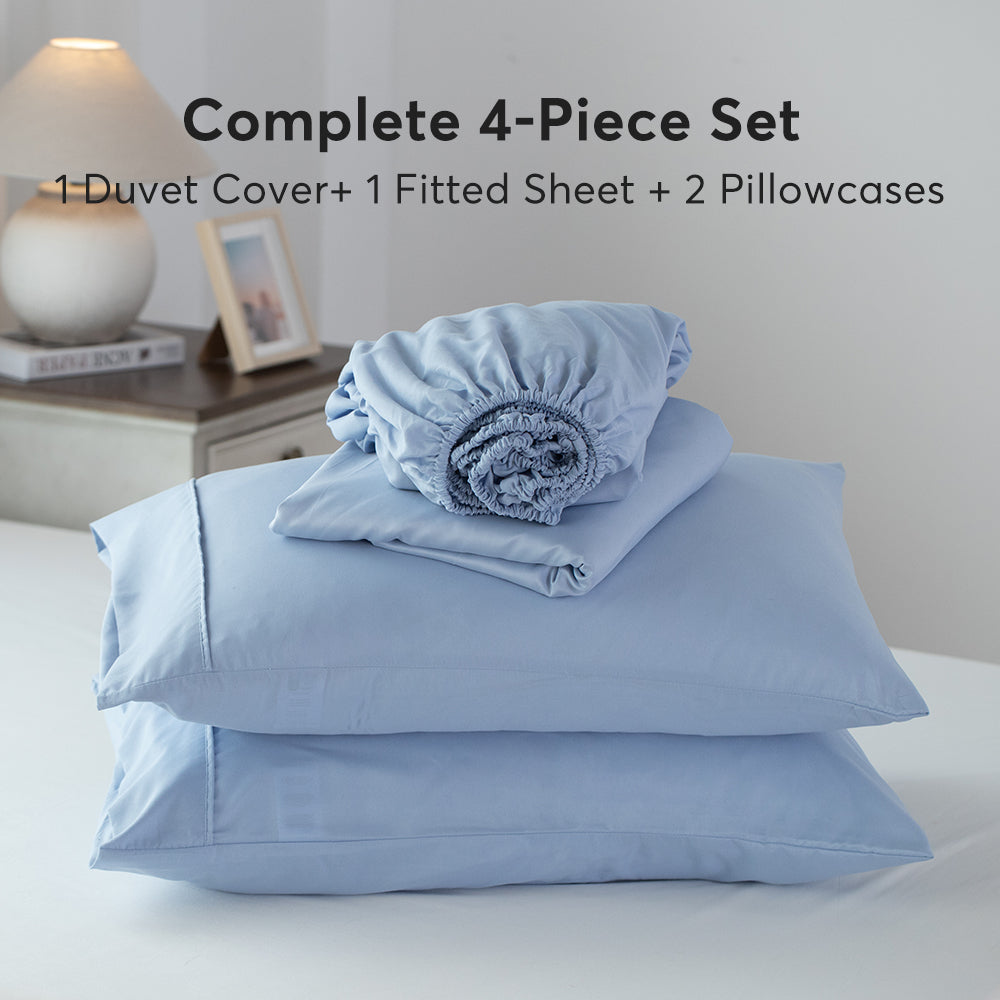 Kasentex Spring Duvet Cover Bedding Set with Duvet Cover, Pillowcase, Fitted Sheet, Hypoallergenic and Breathable, Room Decor, Graduation Gifts