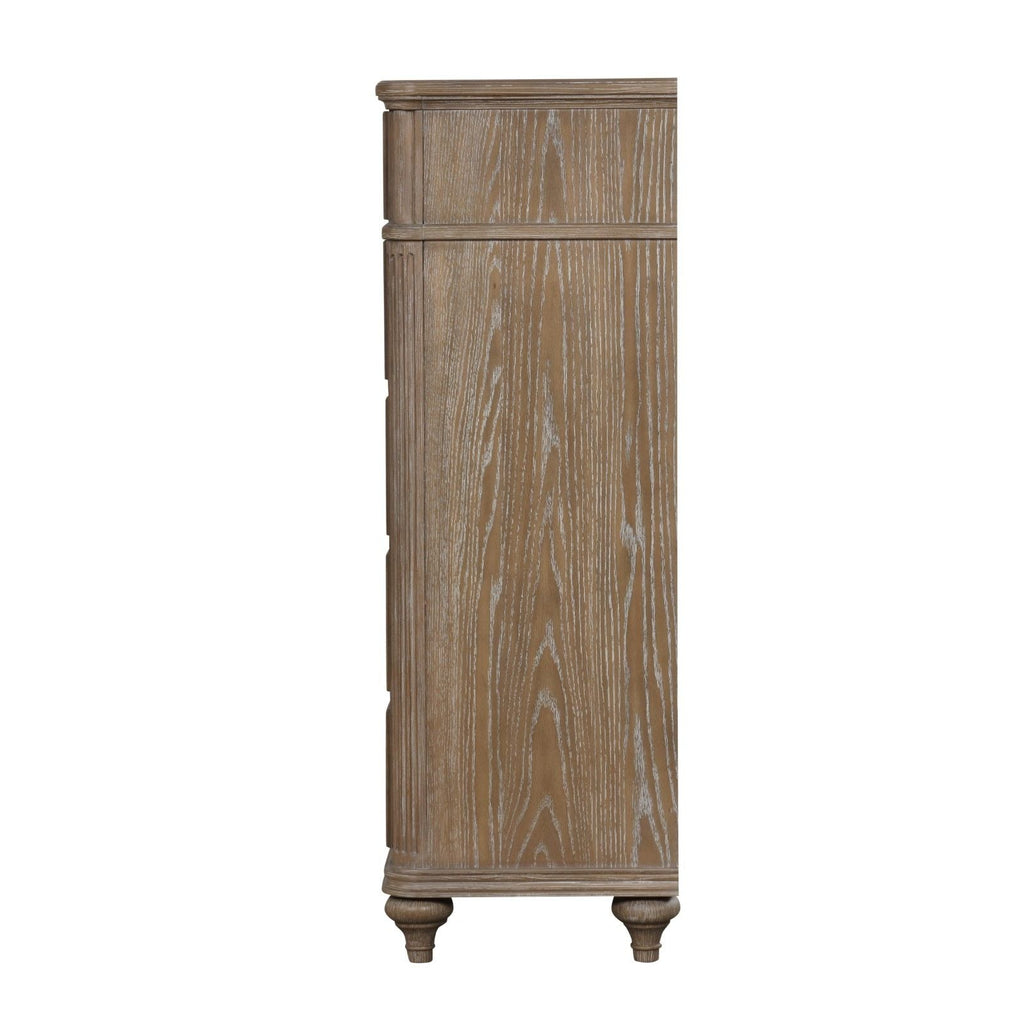 1 Piece Chest, Back Dovetail Drawers, Bedroom Furniture - Oak / Rustic