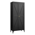 Adjustable 2 Door Kitchen Pantry Cabinet With Striped Design