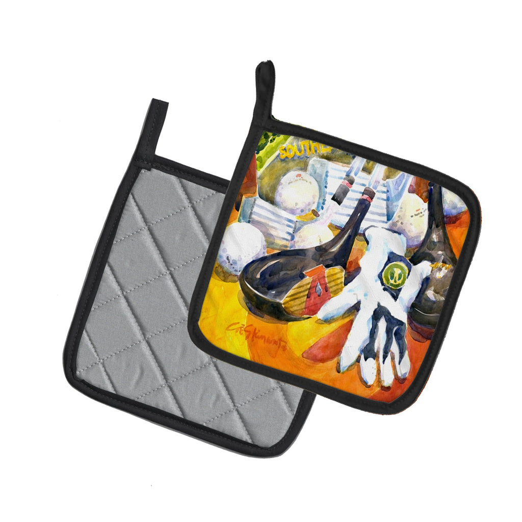 Golf Clubs, Ball and Glove Pot Holders - Set of 2 Decorative Kitchen Helpers | Made in the USA 6070PTHD