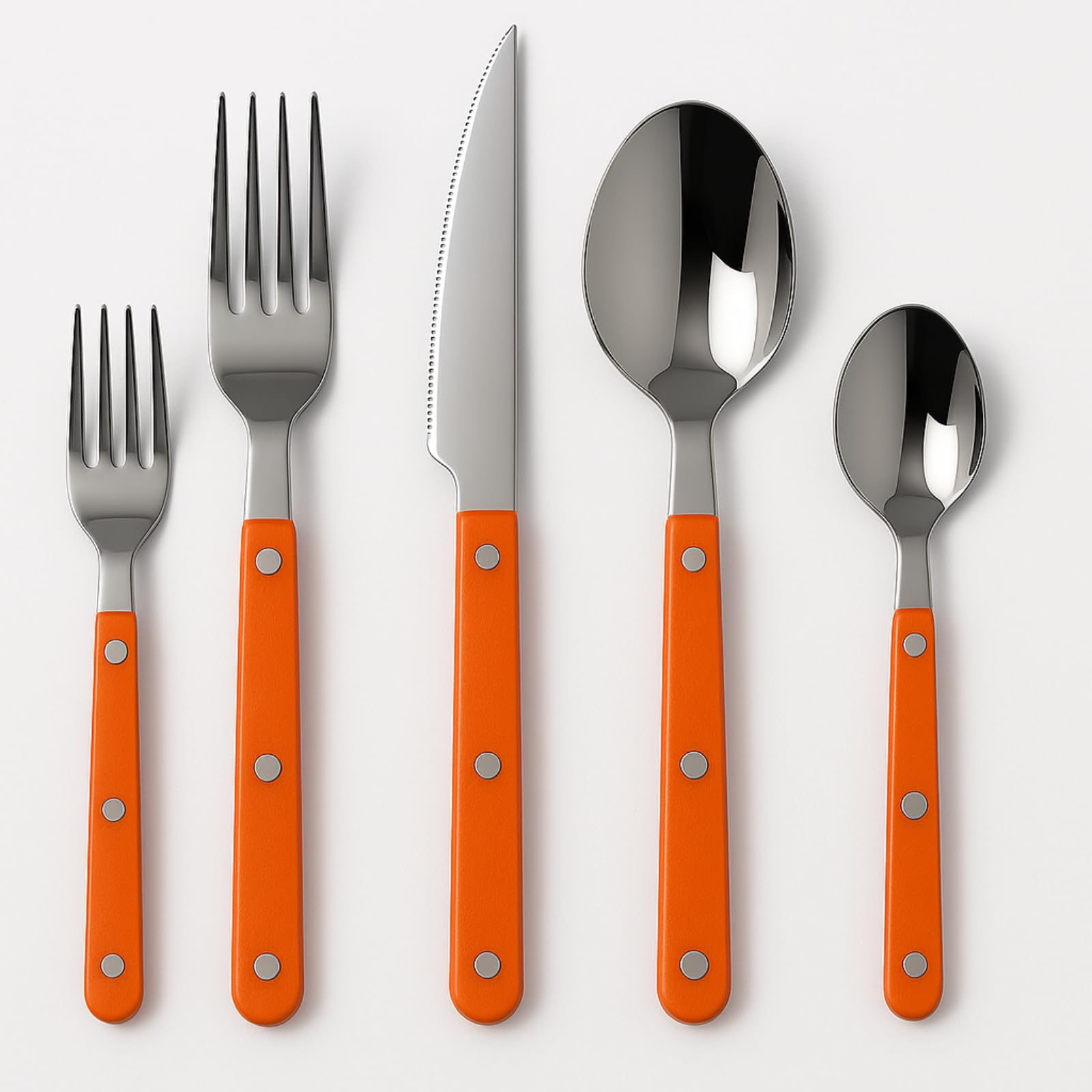 Khen 20-Piece Cutlery Set with Dinner Knives, Forks, Spoons, Salad Forks & Teaspoons
