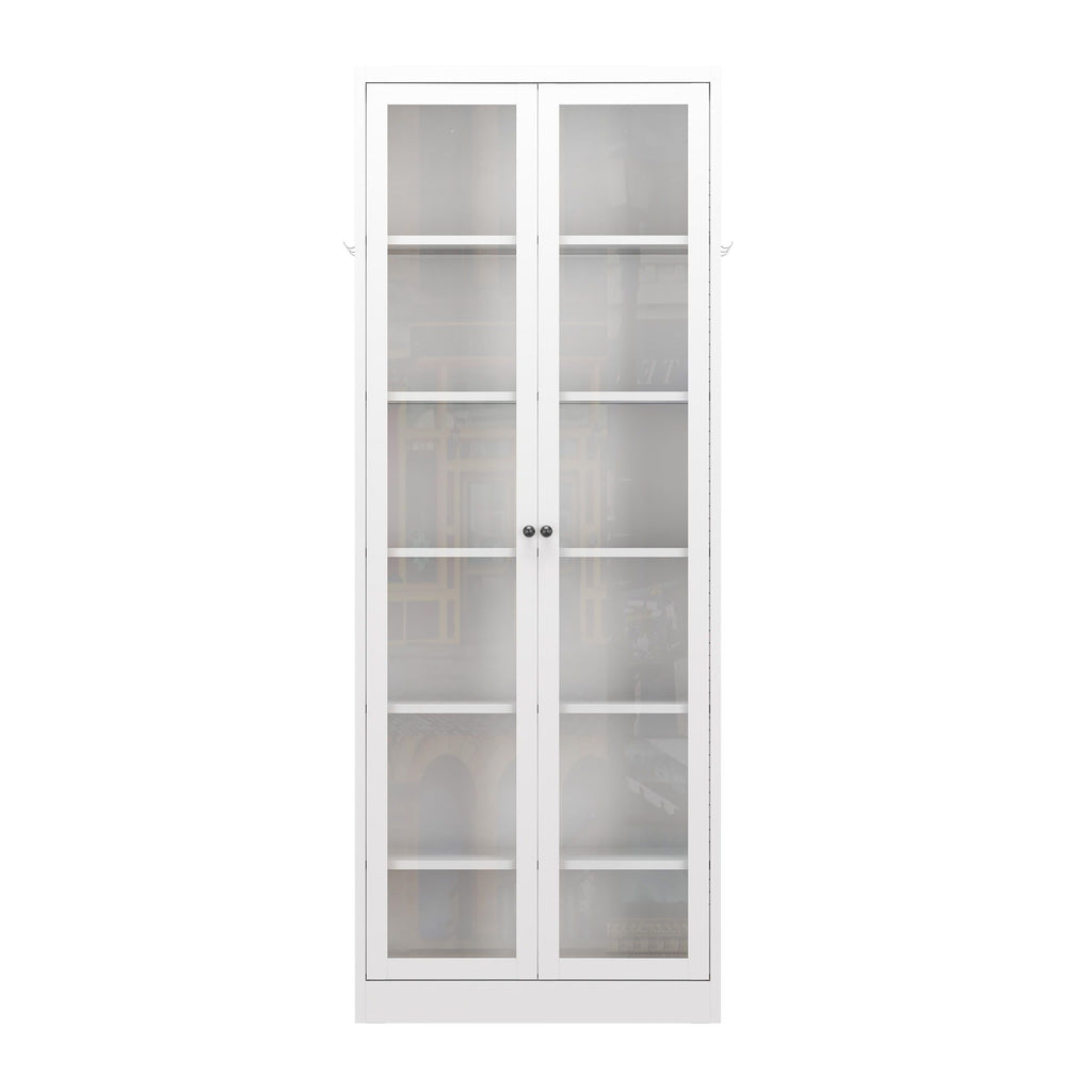 Industrial Metal Kitchen Pantry Cabinet With Adjustable Shelves - White