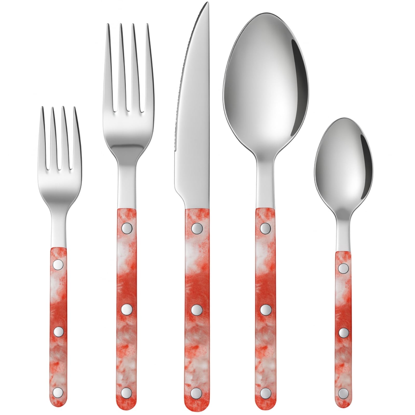 Khen 20-Piece Cutlery Set with Dinner Knives, Forks, Spoons, Salad Forks & Teaspoons
