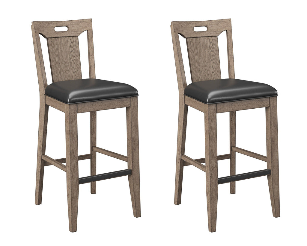 Slat Back Bar Stools (Set of 2) - Brown