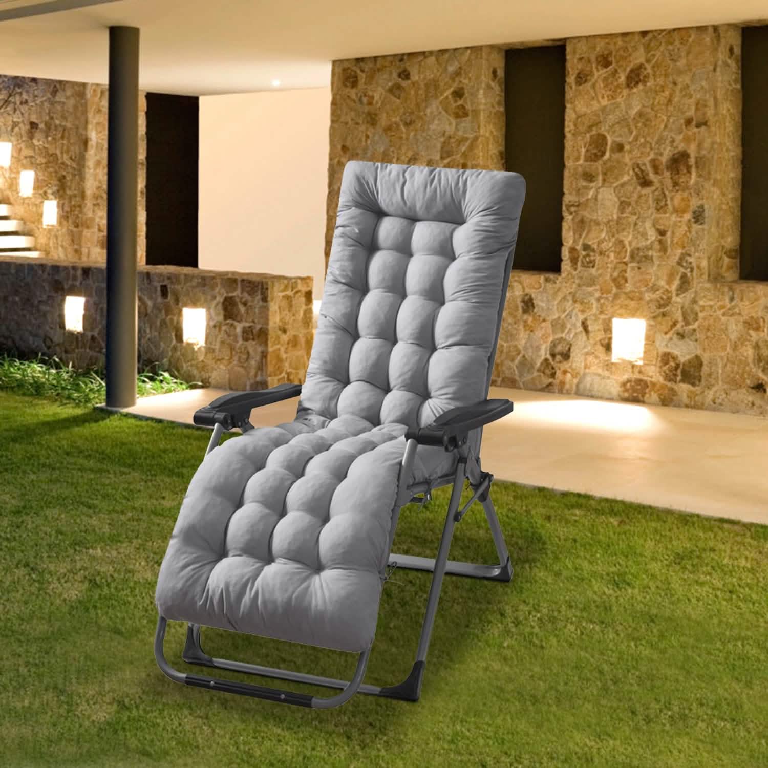 67x22in Chaise Lounger Cushion Recliner Rocking Chair Sofa