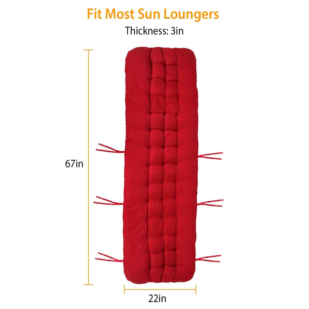 67x22in Chaise Lounger Cushion Recliner Rocking Chair Sofa