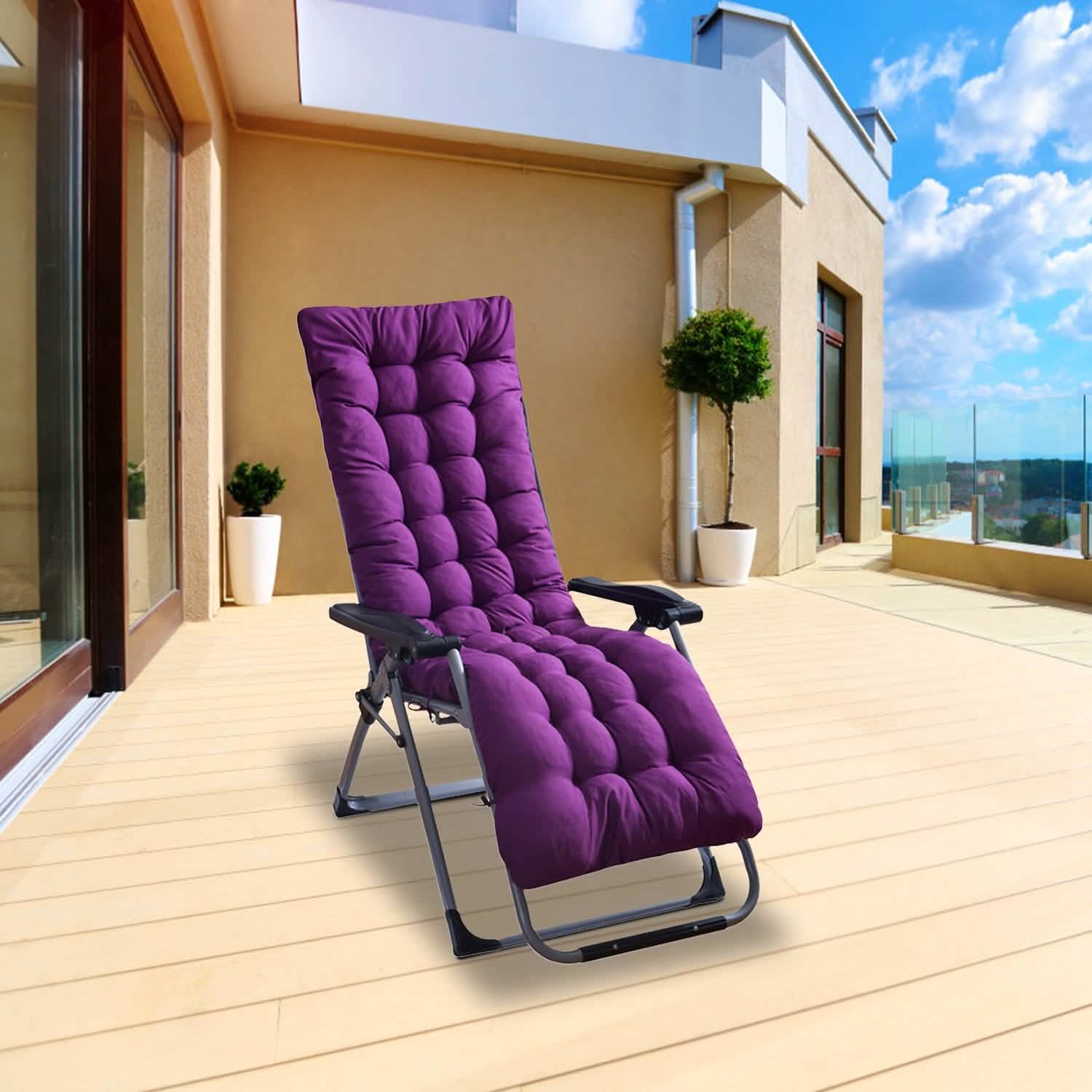 67x22in Chaise Lounger Cushion Recliner Rocking Chair Sofa