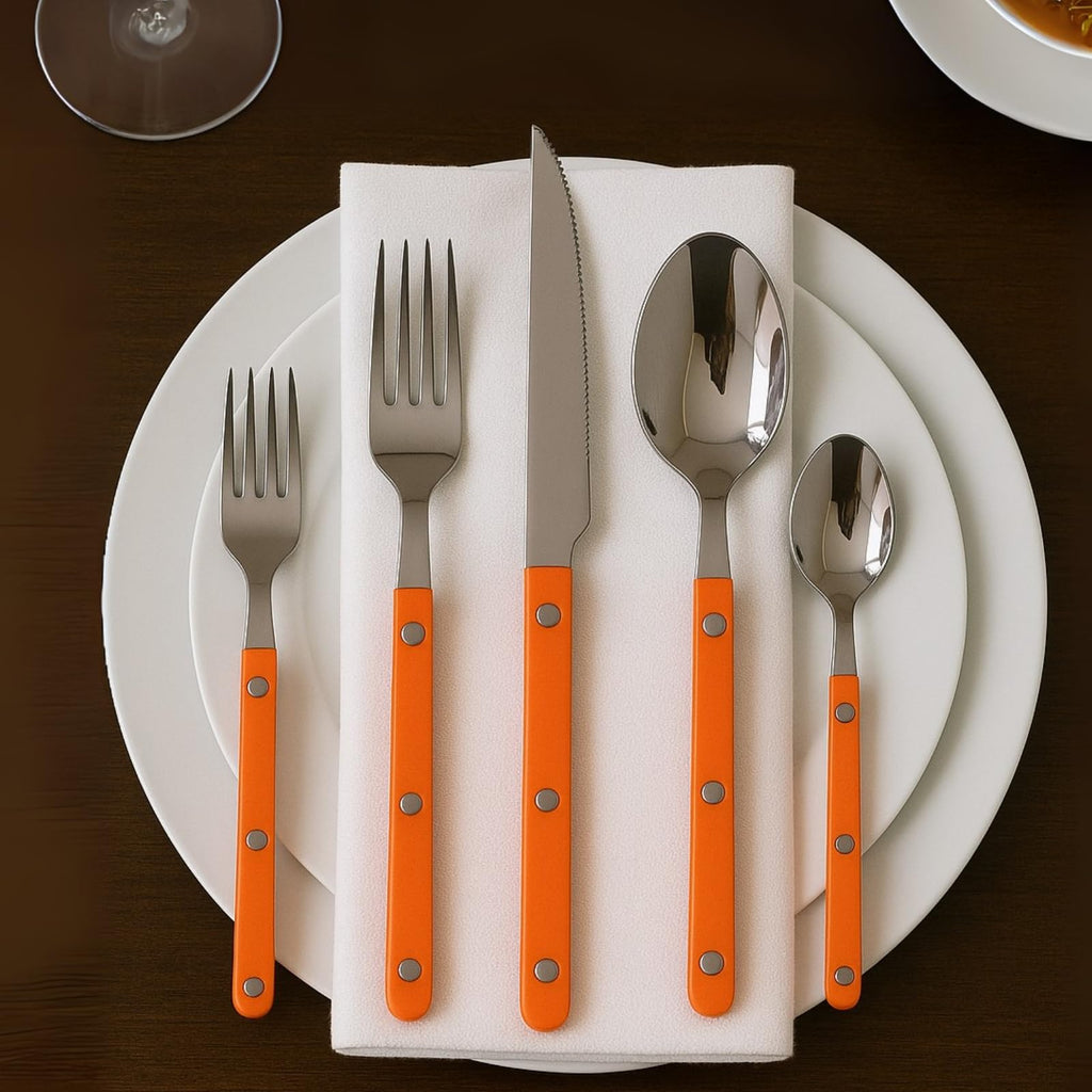 Khen 20-Piece Cutlery Set with Dinner Knives, Forks, Spoons, Salad Forks & Teaspoons