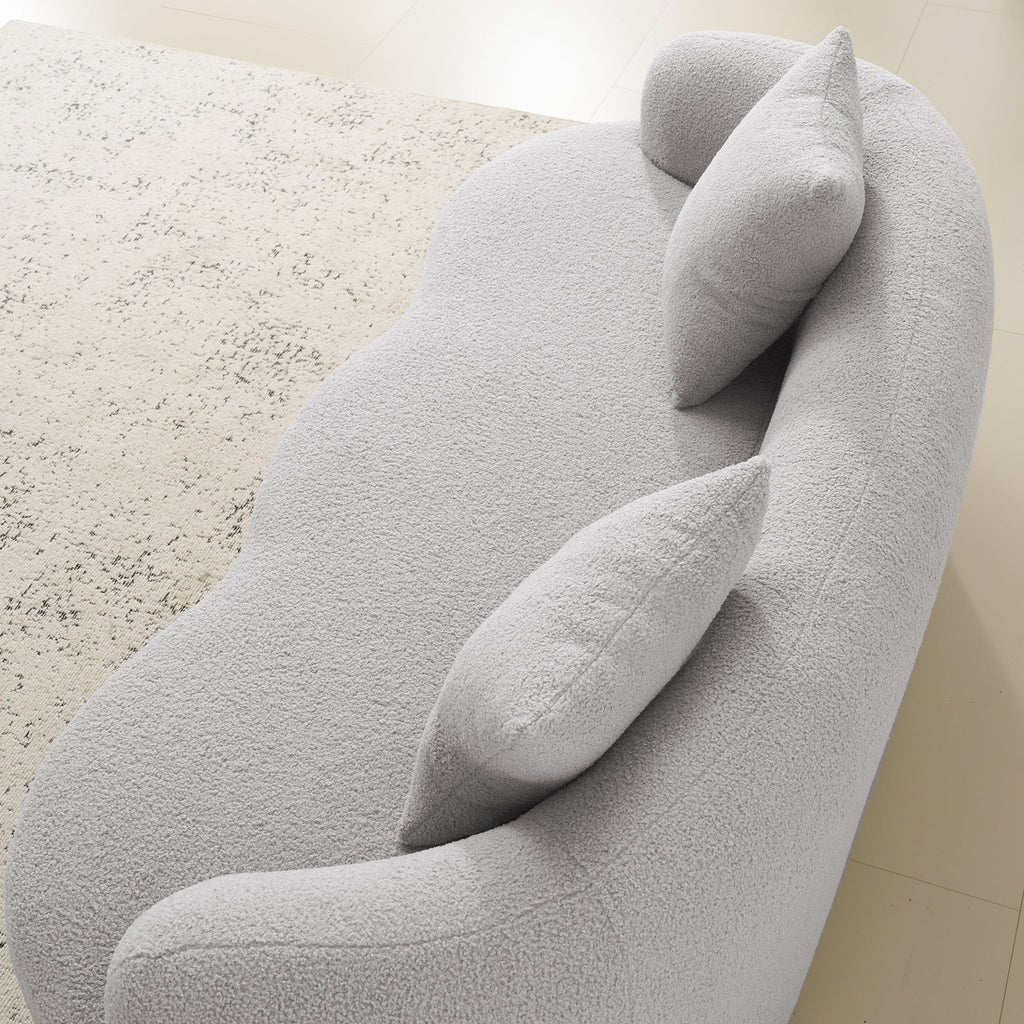 Curved Loveseat Sofa With Round Armrest
