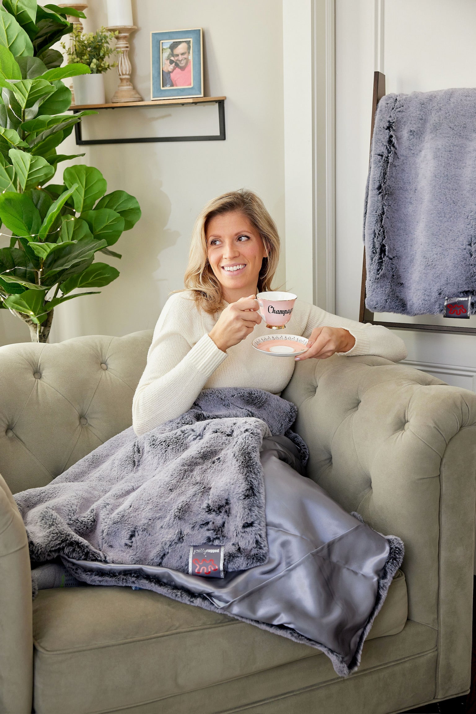 Luxury Indoor Lap Blanket with Waterproof Backing | Pretty Rugged