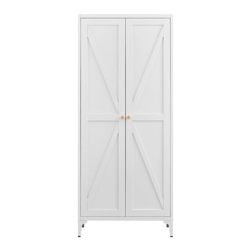 Adjustable 2 Door Kitchen Pantry Cabinet With Striped Design