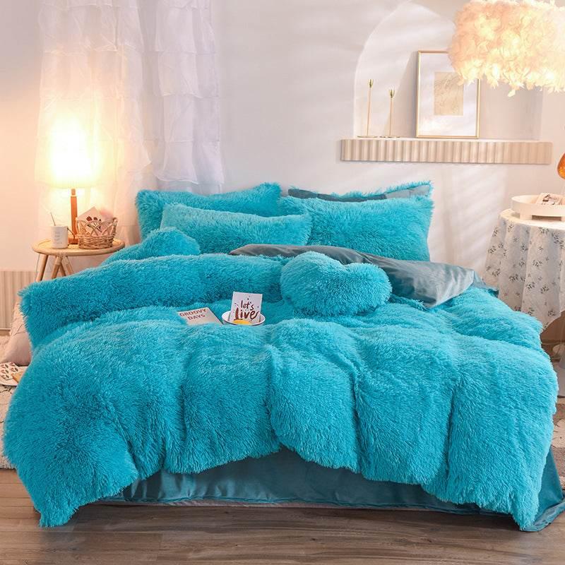 Thick Fleece Duvet Cover Warm Bedding Set