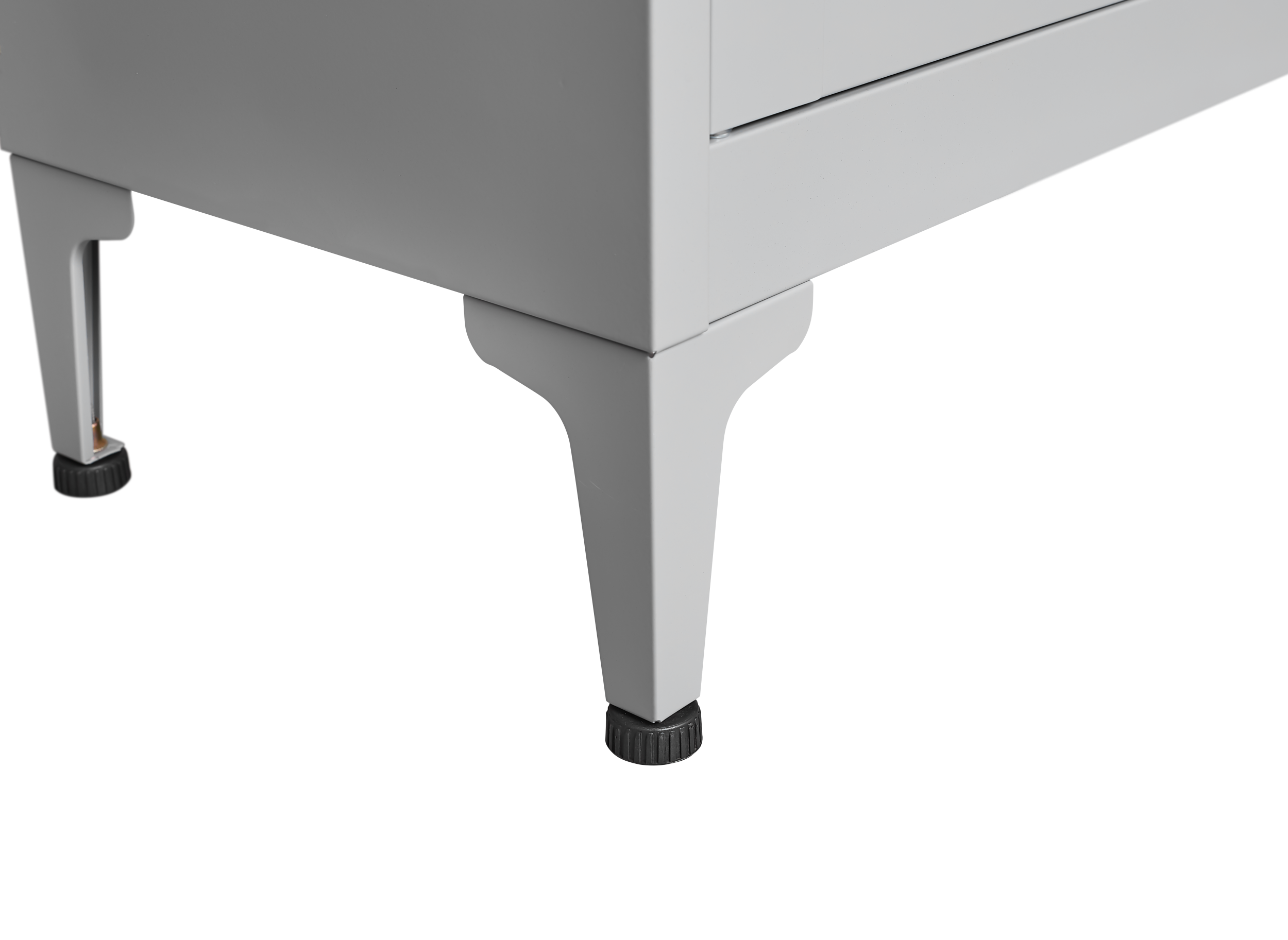 Grey metal kitchen storage cabinet, kitchen pantry storage cabinet