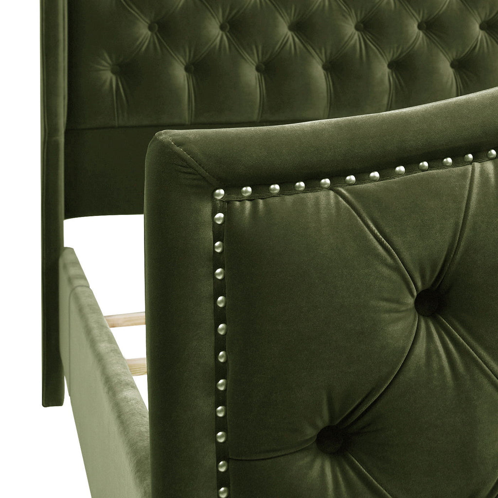Marcella - Upholstered Shelter Headboard Bed Set