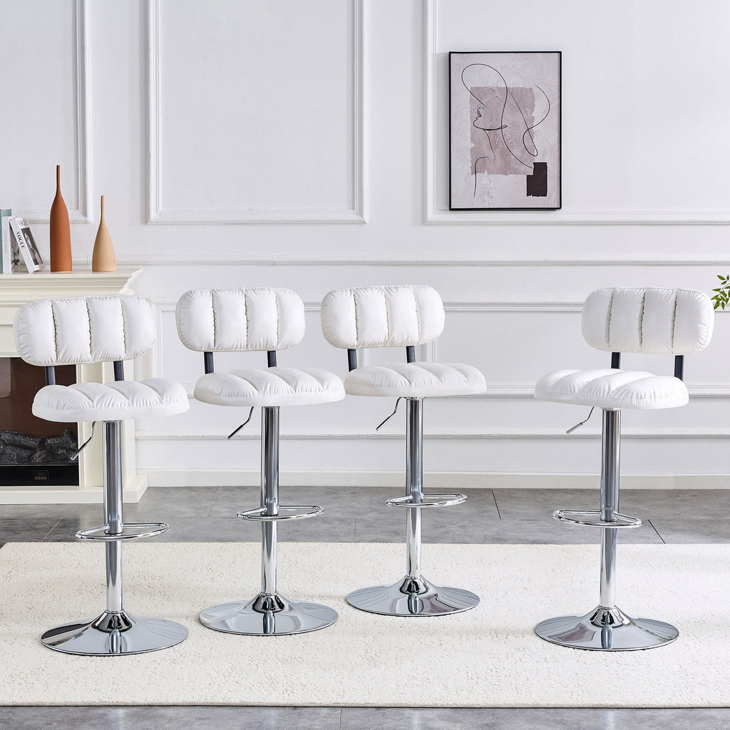 Adjustable Height Bar Stools With Footrest For Kitchen Island (Set of 2)