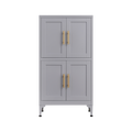 Grey metal kitchen storage cabinet, kitchen pantry storage cabinet