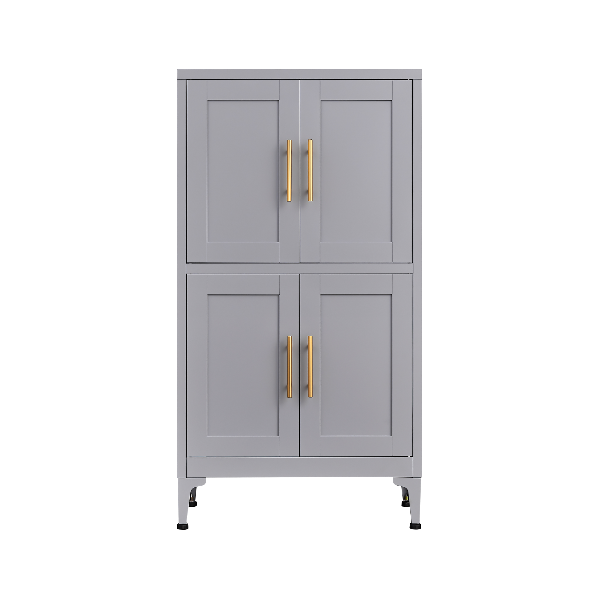 Grey metal kitchen storage cabinet, kitchen pantry storage cabinet