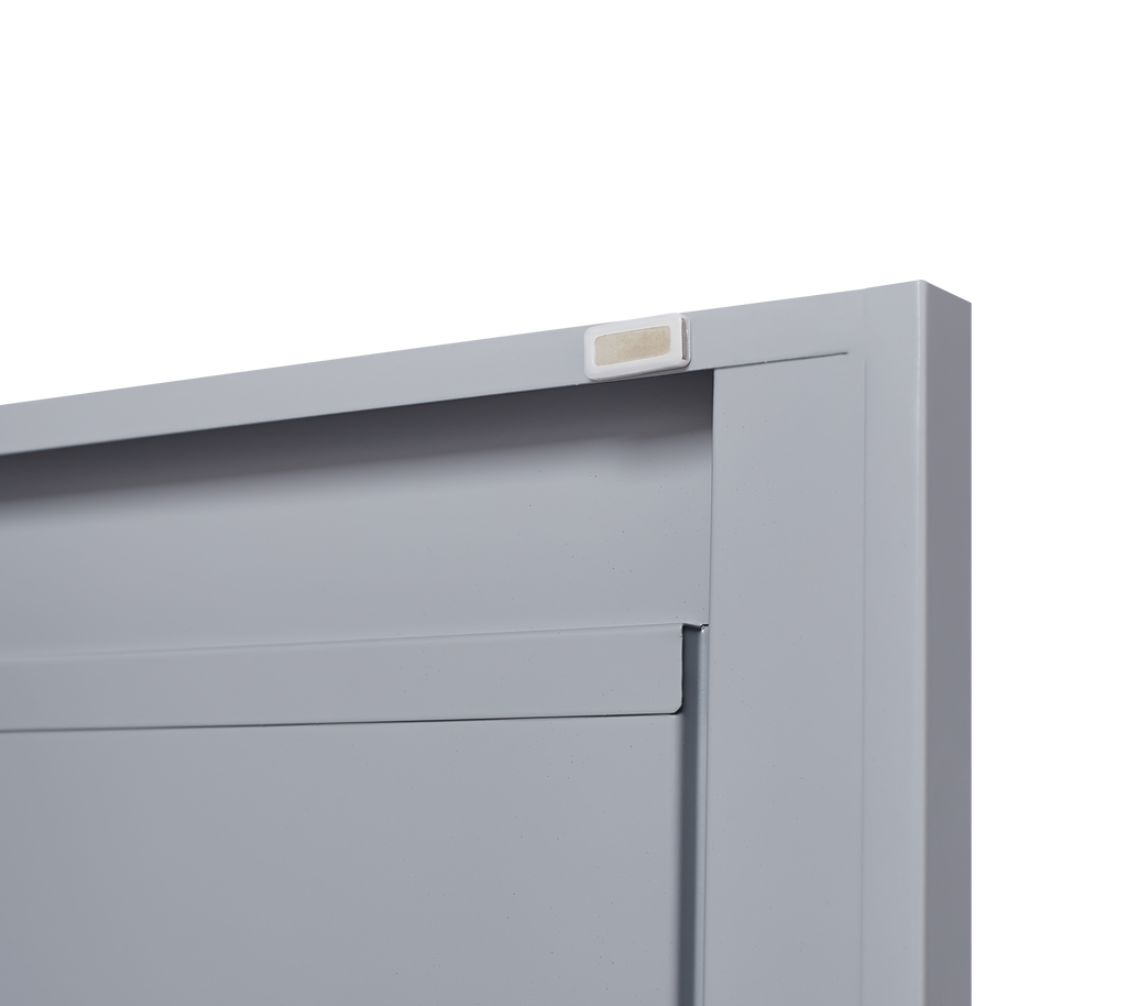 Grey metal kitchen storage cabinet, kitchen pantry storage cabinet