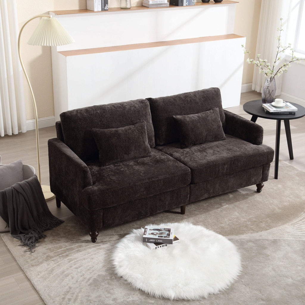 Mid Century Modern Fabric Loveseat Sofa, 2 Seat Upholstered Couch