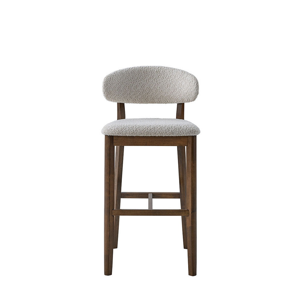 ACTU Bar Stools Set of 2, 30” Upholstered Bar Height Stools, Solid Wood, Mid-Century Modern