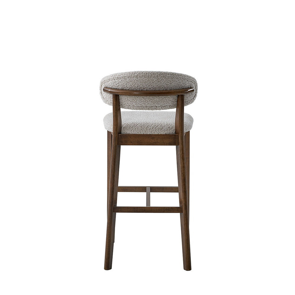 ACTU Bar Stools Set of 2, 30” Upholstered Bar Height Stools, Solid Wood, Mid-Century Modern