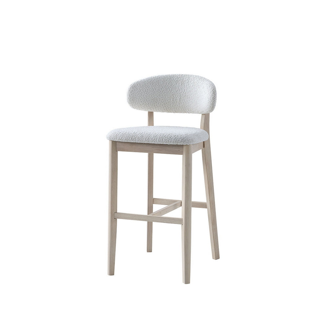 ACTU Bar Stools Set of 2, 30” Upholstered Bar Height Stools, Solid Wood, Mid-Century Modern