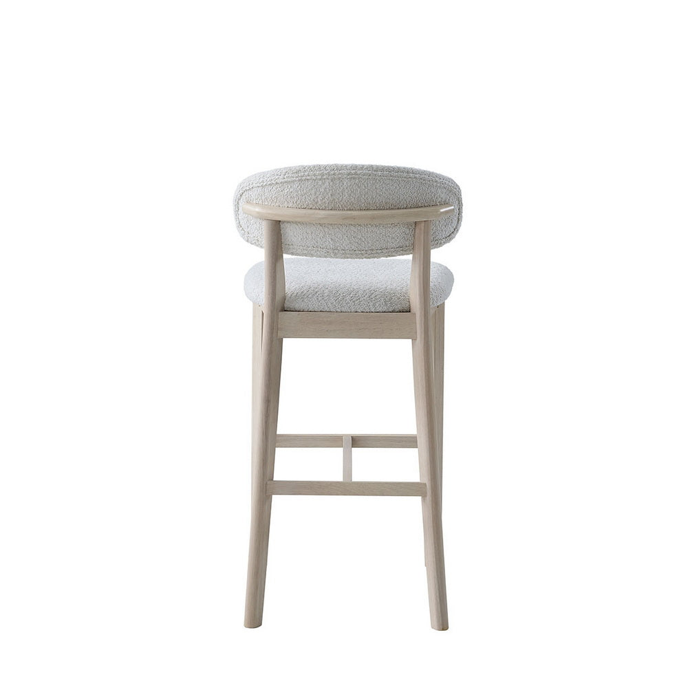 ACTU Bar Stools Set of 2, 30” Upholstered Bar Height Stools, Solid Wood, Mid-Century Modern