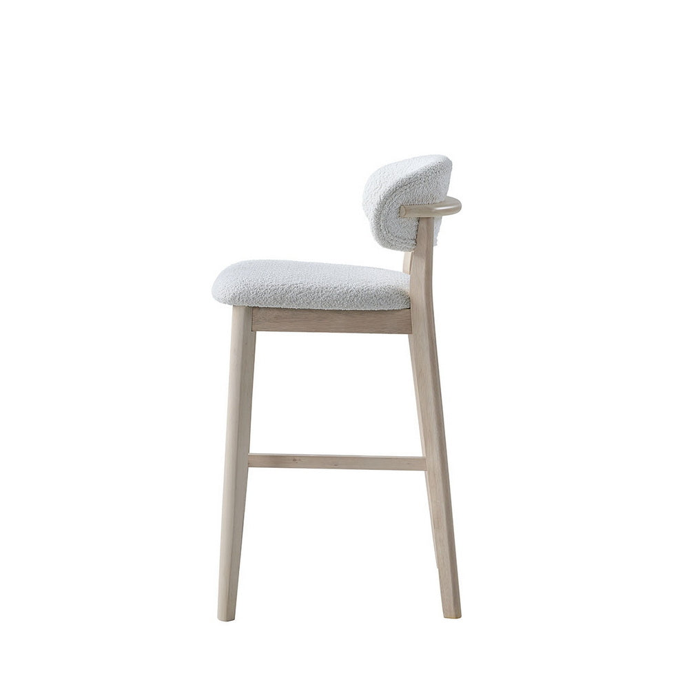 ACTU Bar Stools Set of 2, 30” Upholstered Bar Height Stools, Solid Wood, Mid-Century Modern