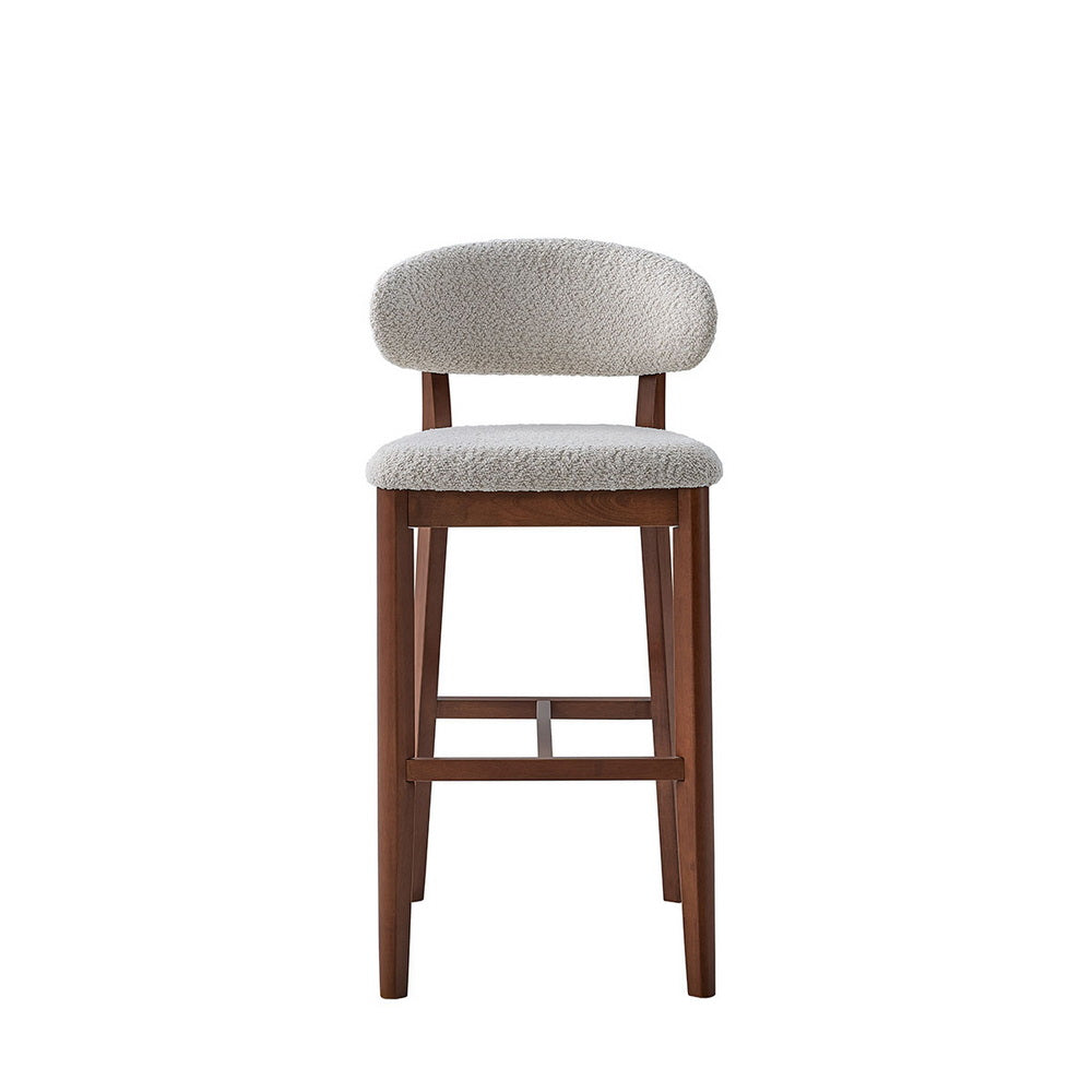 ACTU Bar Stools Set of 2, 30” Upholstered Bar Height Stools, Solid Wood, Mid-Century Modern