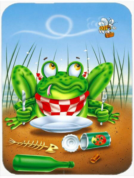 Frog Happy Plate Glass Cutting Boards – Durable, Decorative Kitchen Art Large APH0520LCB